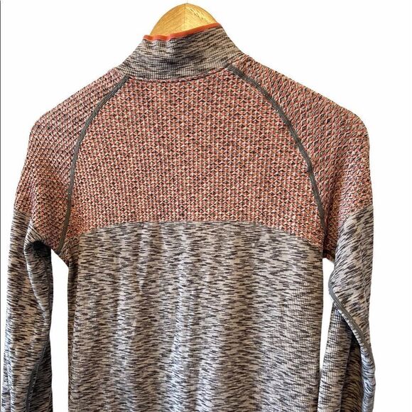 Grey&Orange Stretch Zip Up Athletic Sweater S - Picture 5 of 7